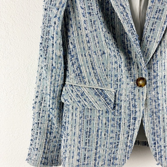 Veronica Beard Cutaway Dickey Blazer Tweed Jacket Blue Multi Size 6 Casual Work - Picture 5 of 6